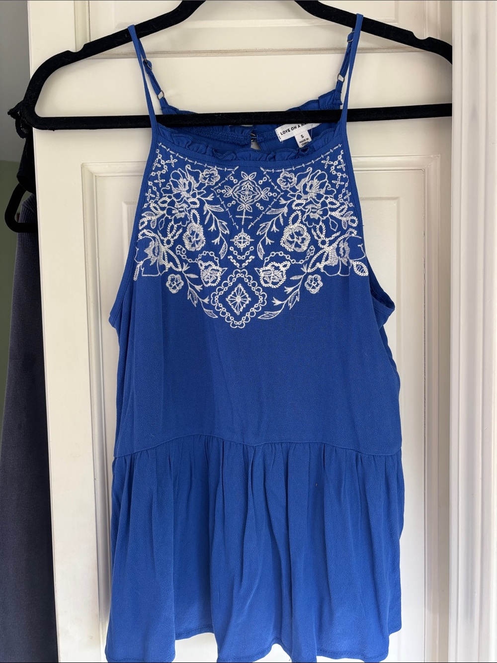 love on a hanger Royal Blue Embroidered Camisole